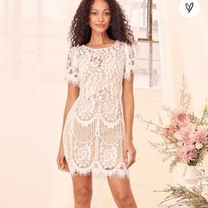 🆕 Lulus Pearson White Lace Dress